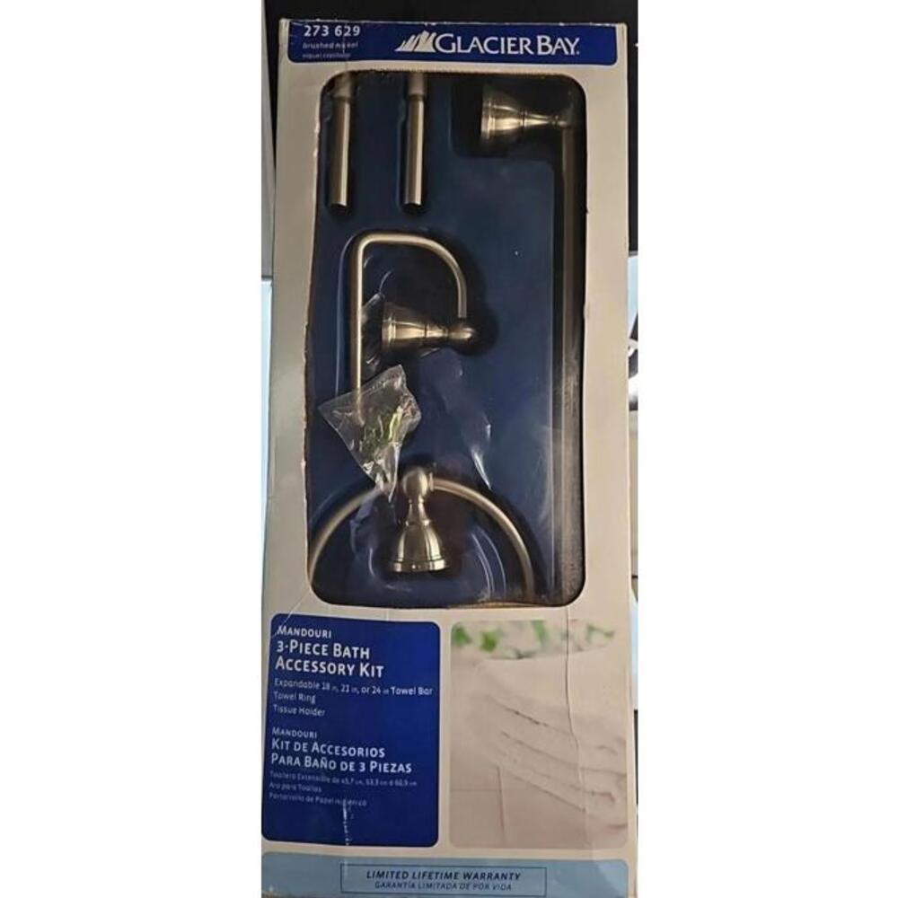 Bathroom Towel Ring‎ Toilet Paper Holder Set Brushed Nickel Wall Mount